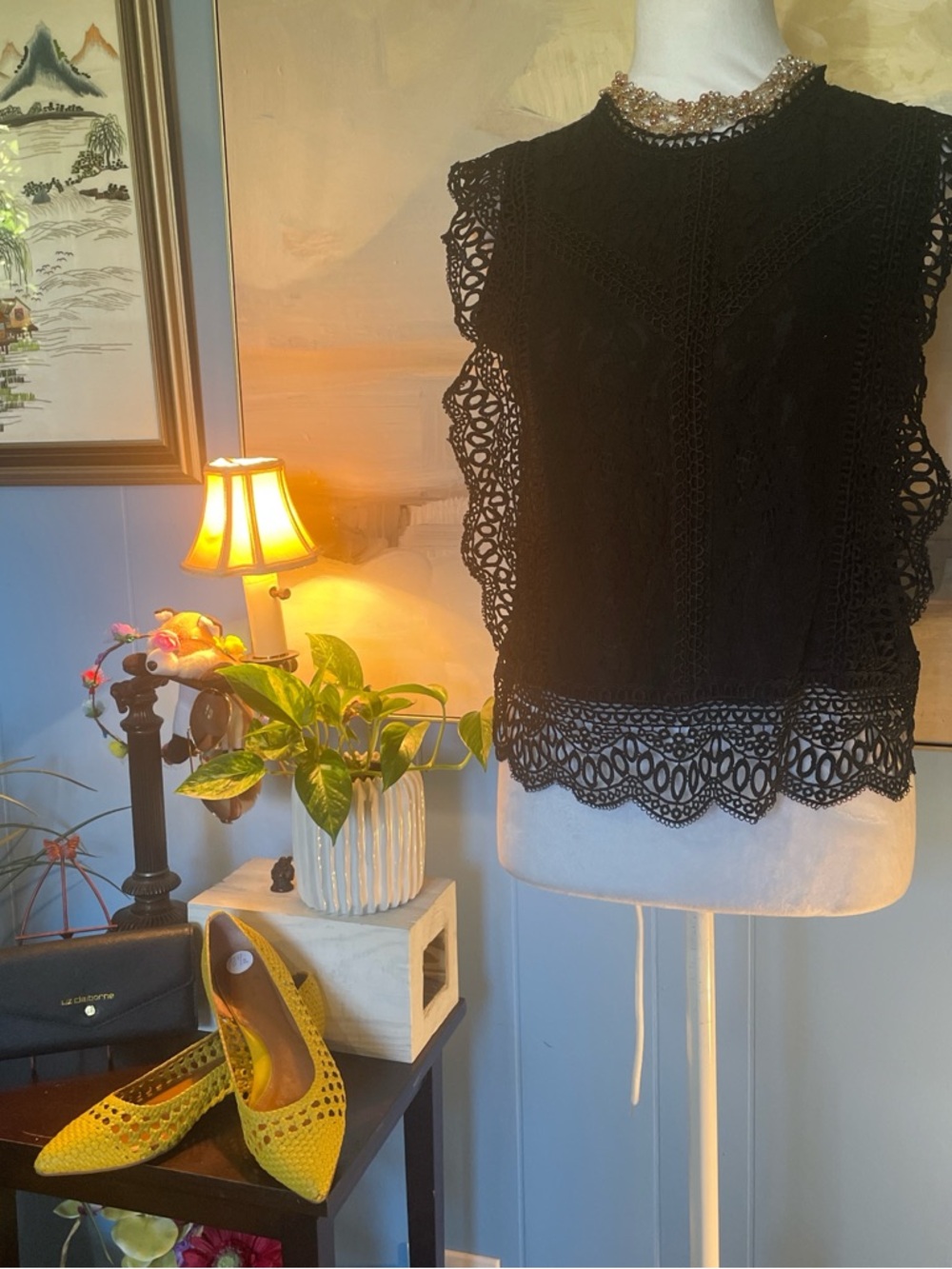 Wishlist Black Lace Sleeveless Blouse